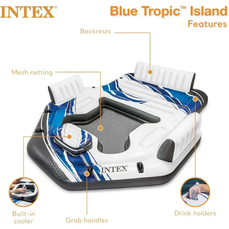 Intex Blue Tropic Inflatable 5 Person Raft or Swimming Pool