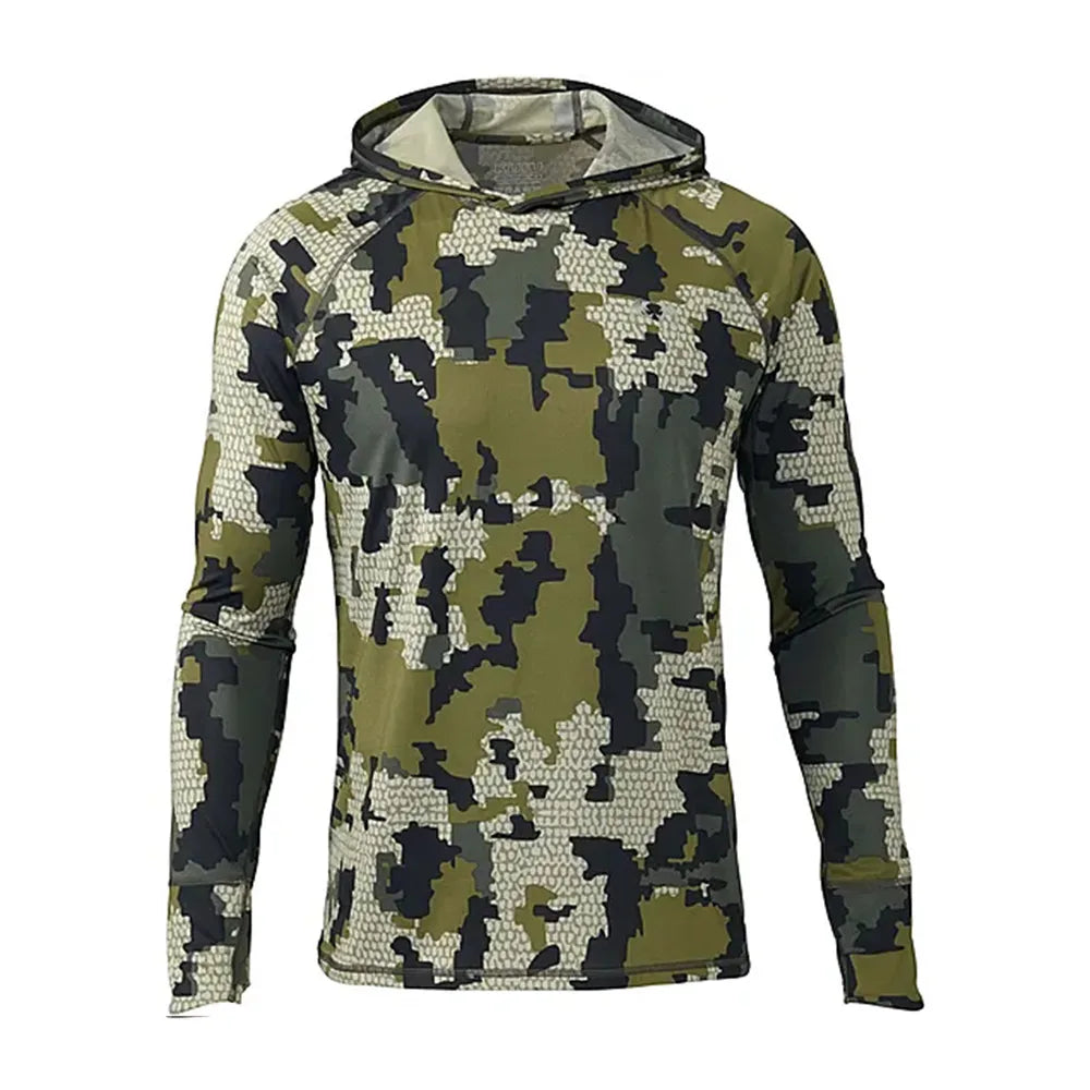 Fishing Shirts Men Sun Protection Hoodie Mask All-in-one