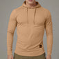 Men's Autumn Winter Casual Hoodies Long Sleeved Minimalist Hoodies Leisure Temperament Sports Solid Color Pockets Pullover
