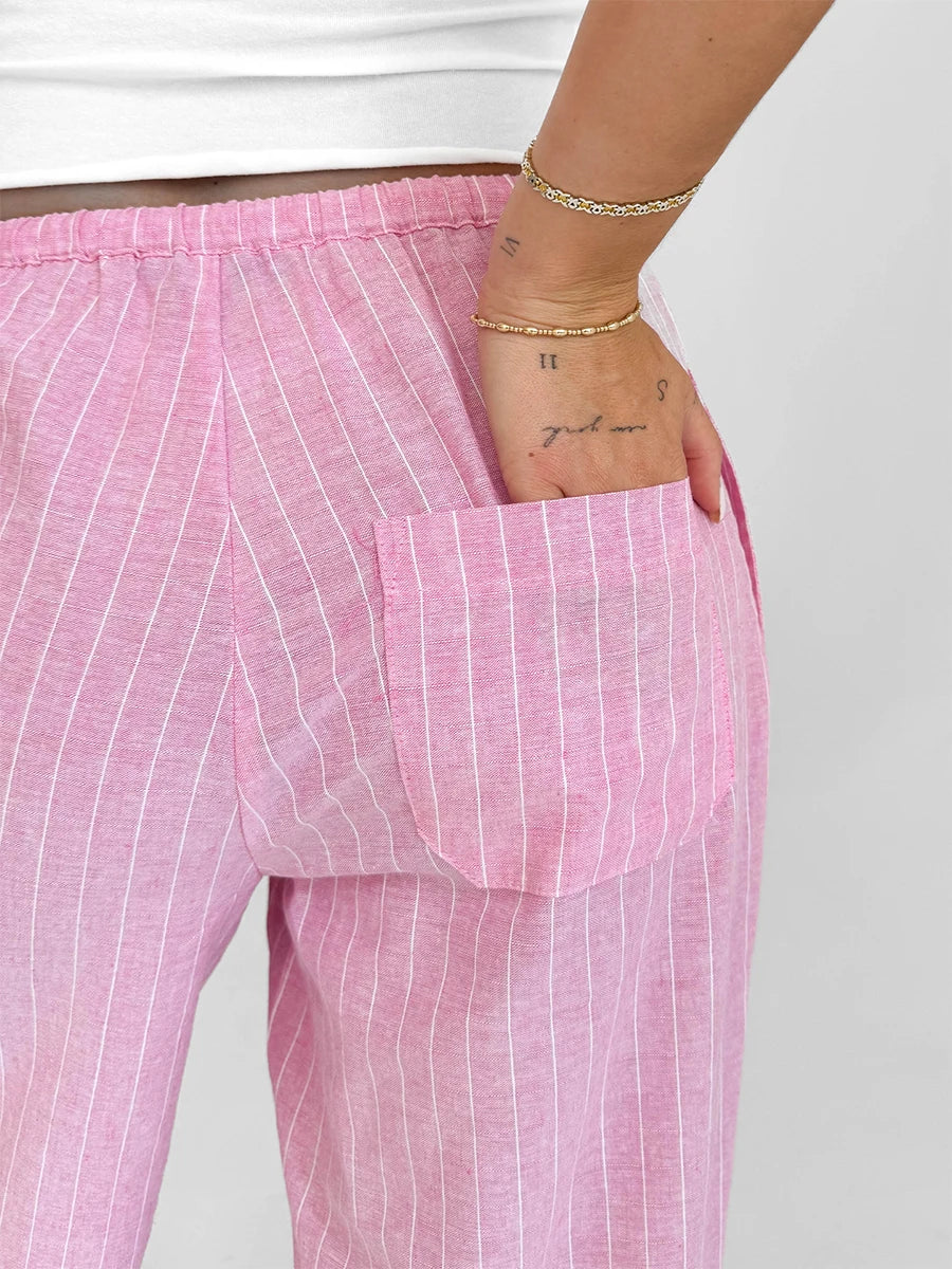 Women Loose Fit Pants with Drawstring Waist