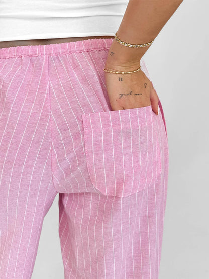 Women Loose Fit Pants with Drawstring Waist