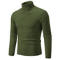 New Men's High Neck Sweater Solid Color Pullover