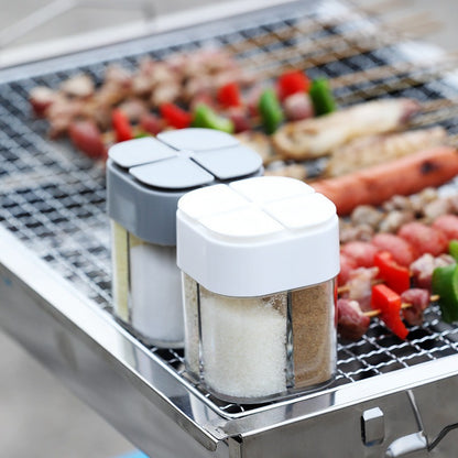 4 in 1 camping seasoning jar with lid transparent spice dispenser