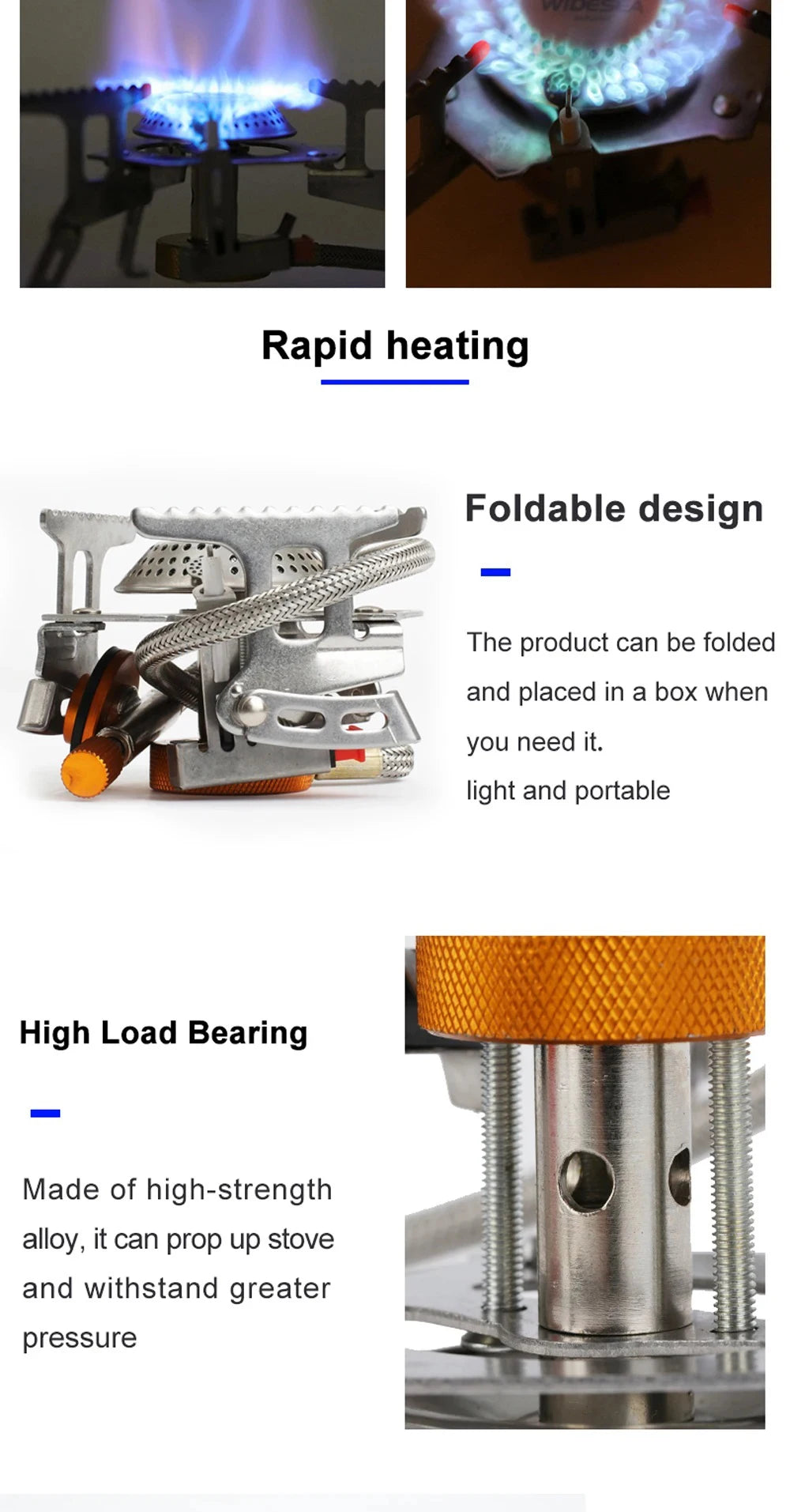 Camping Gas Stove Portable Folding Outdoor Backpacking