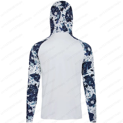 HUK UPF 50+ Long Sleeve Hooded Face Cover Fishing Shirts