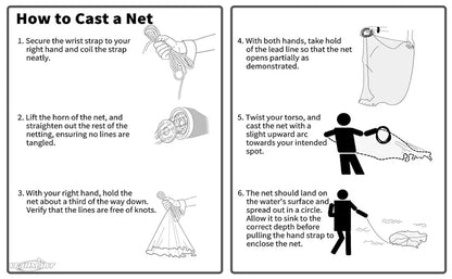 American Saltwater Fishing Cast Net for Bait Trap