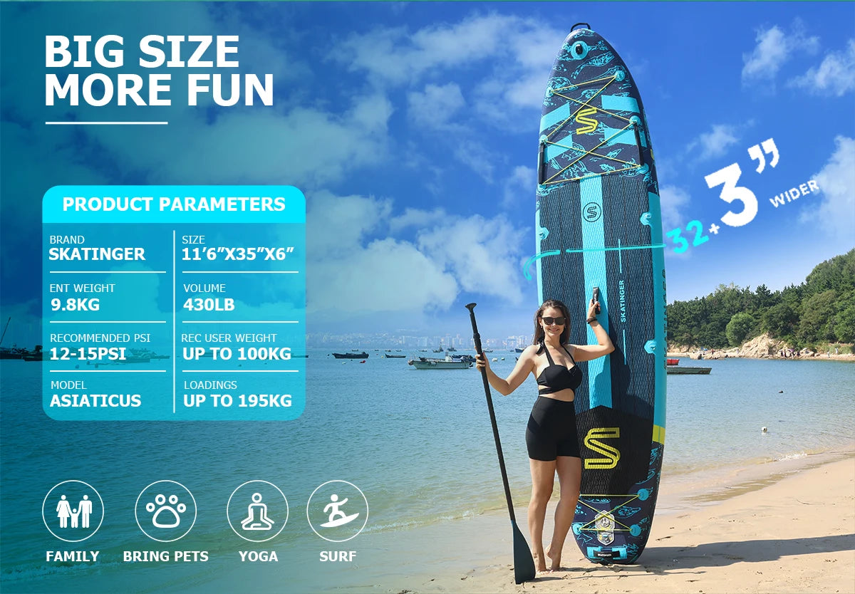 Skatinger 11'6'' X 35'' X 6'' Inflatable Paddle Board