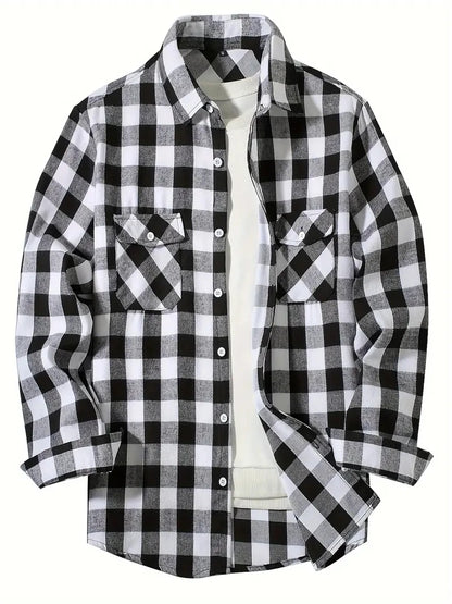 Spring and Autumn Fashion Cotton Long Sleeve Men's Flannel