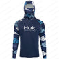 HUK UPF 50+ Long Sleeve Hooded Face Cover Fishing Shirts