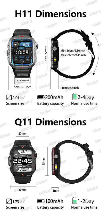 Men Sports Smart Watch 1.71 Screen Blood Oxygen Bluetooth
