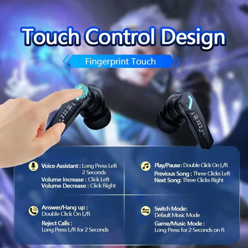 Lenovo GM2Pro Wireless Bluetooth Headset LED Light Waterproof Noise Cancelling Earbuds