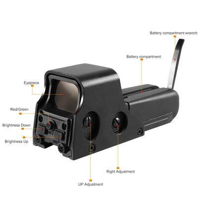 Red Green Dot Holographic Sight Scope Hunting
