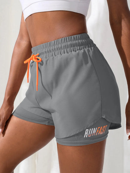 Women's High Rise Yoga Shorts With Elastic Proximity Control Running Shorts