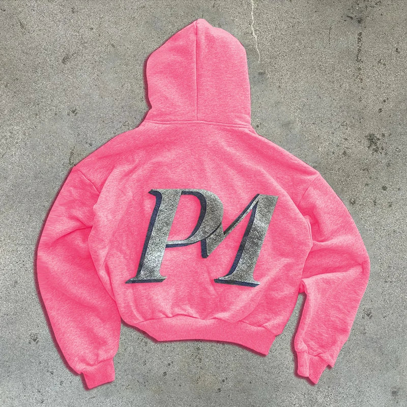 Y2K retro autumn hoodies for men printed patterns