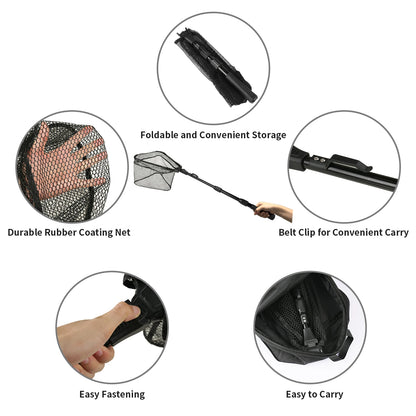 Telescopic Landing Net Folding Fishing Pole Extending
