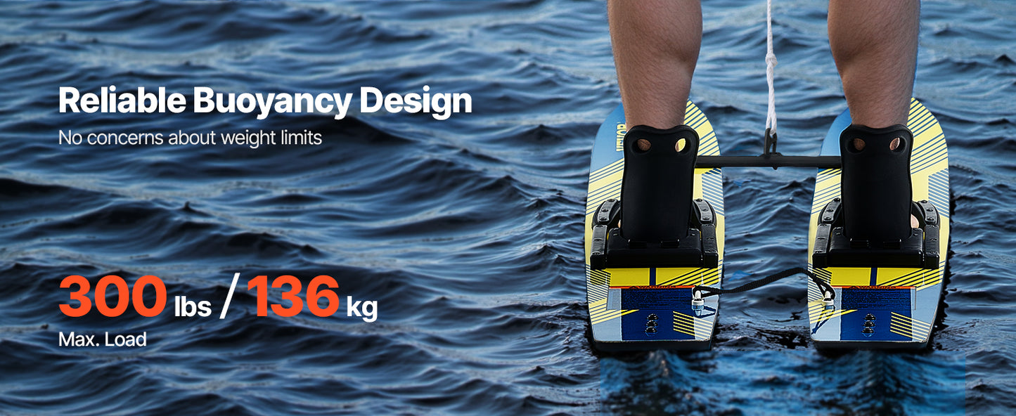 VEVOR Water Skis, Kids Water Ski Trainers with X-7 Adjustable Bindings